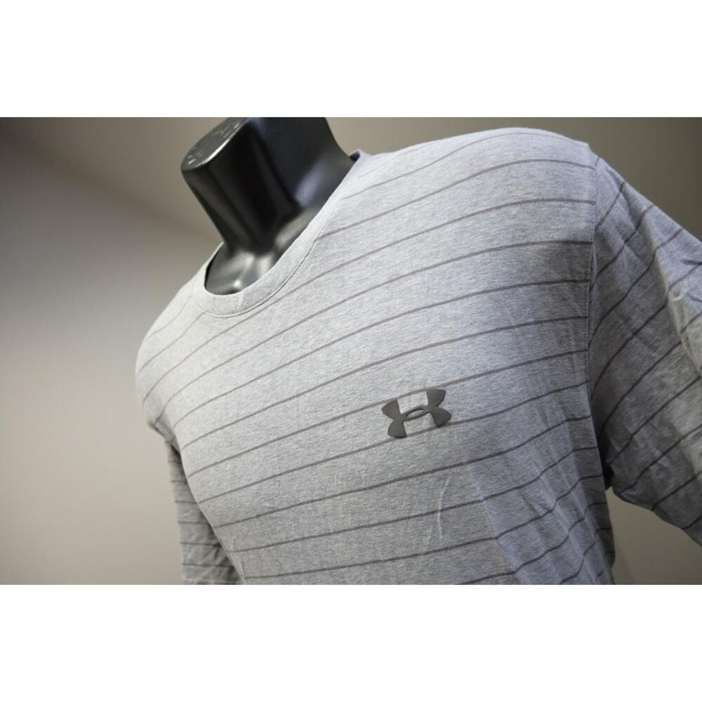 Under Armour Gym Shirt Tee Loose HeatGear‎ Striped Athletic Mens Size Large